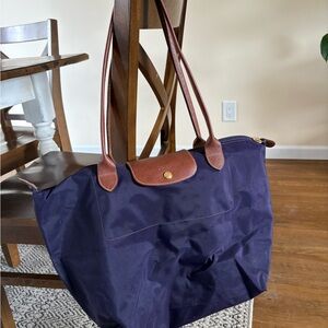 Purple Longchamp Tote Bag